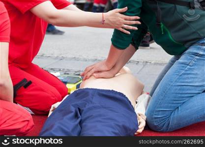 CPR and first aid training medical procedure