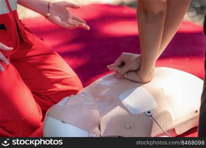 CPR Medical Training, Reanimation Procedure on CPR Doll