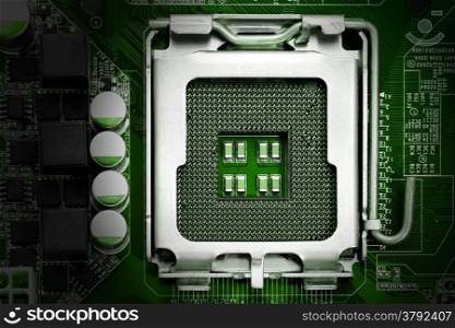 Cpu socket on computer motherboard