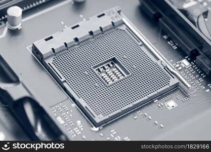 CPU socket on motherboard. Modern Computer technology