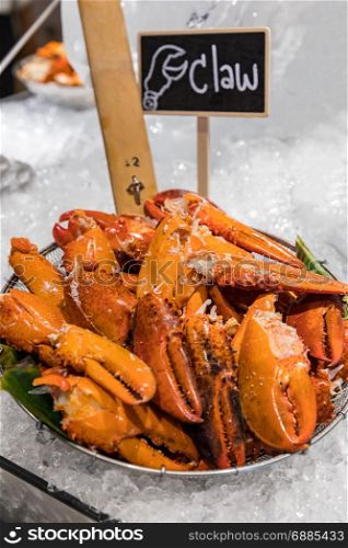 Crab Claw seafood on ice