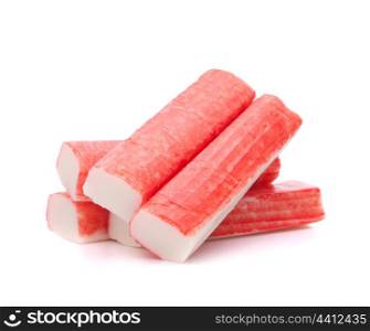 Crab sticks group isolated on white background