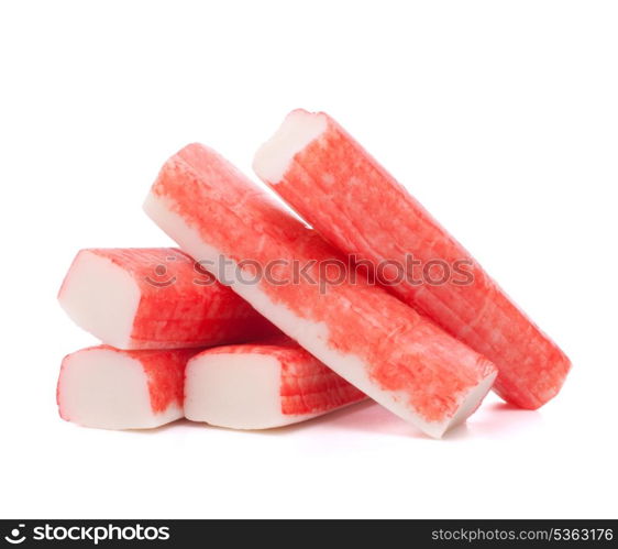 Crab sticks group isolated on white background