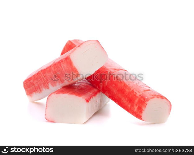 Crab sticks group isolated on white background