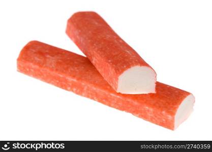 Crab sticks isolated on the white