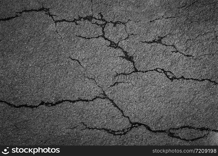 Crack background texture of rough asphalt