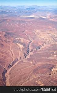 crack in desert after earthquake, Chile