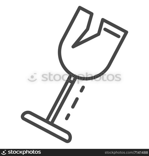 Crack wine glass icon. Outline crack wine glass vector icon for web design isolated on white background. Crack wine glass icon, outline style