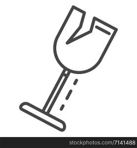 Crack wine glass icon. Outline crack wine glass vector icon for web design isolated on white background. Crack wine glass icon, outline style