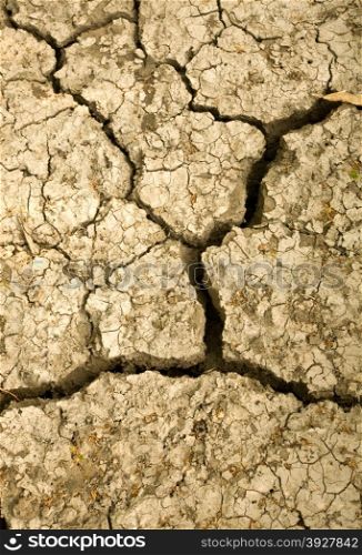 Cracked arid soil close up