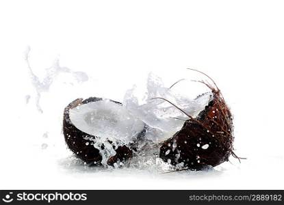 cracked coconut with big splash
