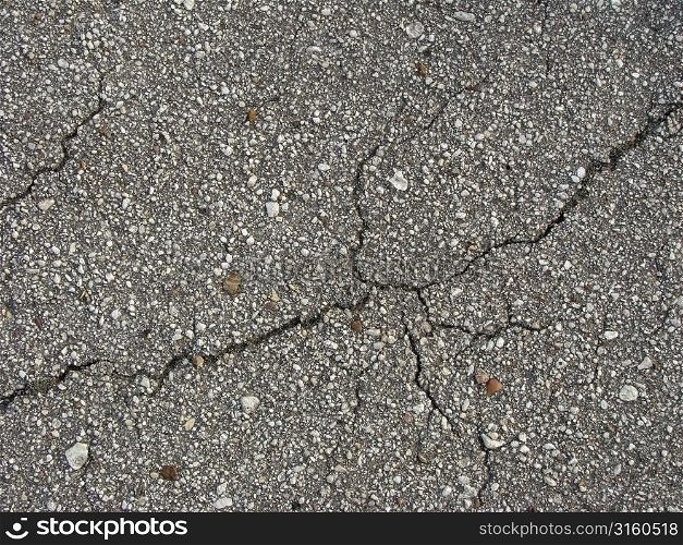 Cracked pavement