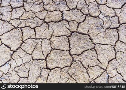 Cracked soil surface in dry season, brown tone texture background