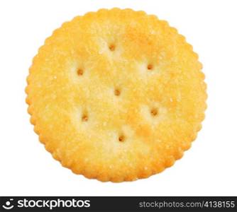 cracker , close up on white background