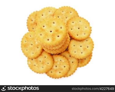 Crackers isolated on white background. Crackers