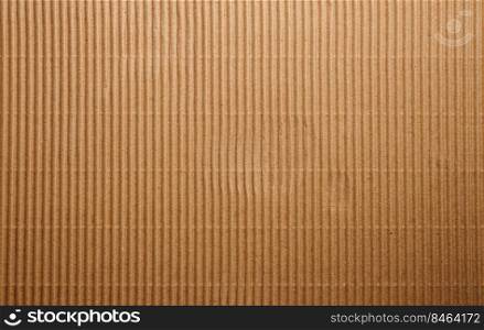 Craft Striped Corrugated Paper Texture Background. Recycling Material. Closeup shot