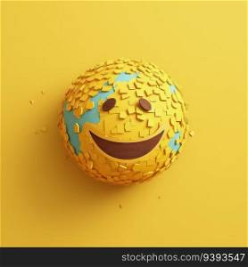 Crafted Emoji Expressions 3D Paper Cut Artwork for World Emoji Day Celebrations. For print, web design, UI, poster and other.