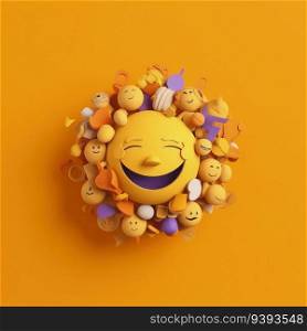 Crafted Emoji Expressions 3D Paper Cut Artwork for World Emoji Day Celebrations. For print, web design, UI, poster and other.