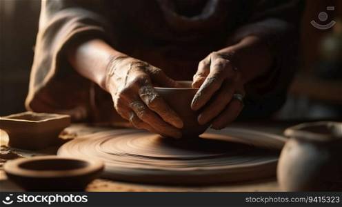 Crafting Art, The Potter&rsquo;s Hands at Work. Generative ai