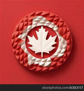 Crafting Canada 3D Paper Cut Artwork Celebrating Canada Day. For print, web design, UI, poster and other.