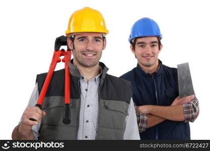 craftsman and apprentice posing together