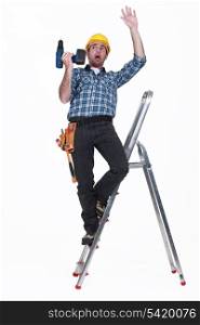 craftsman falling off a ladder
