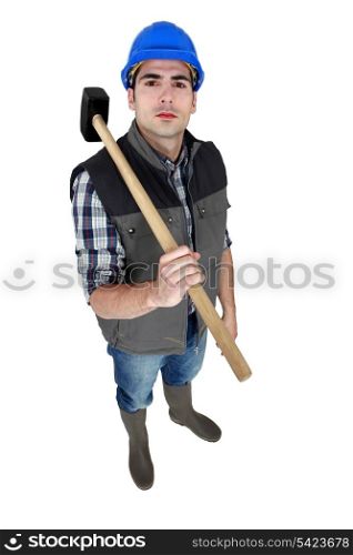 Craftsman holding a hammer