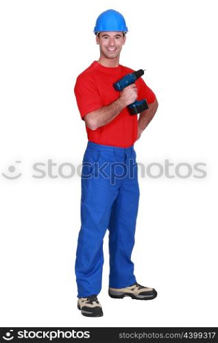 Craftsman holding cordless drill