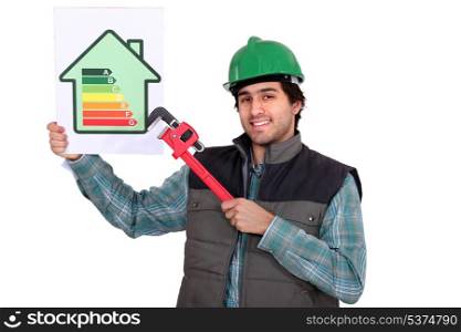 craftsman showing the level of energy consumption of a house