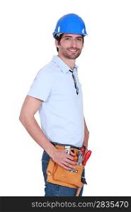 craftsman wearing a tool belt