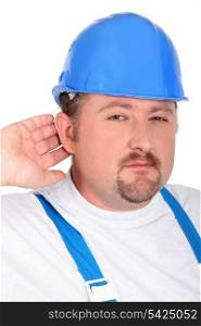 Craftsman with blue helmet