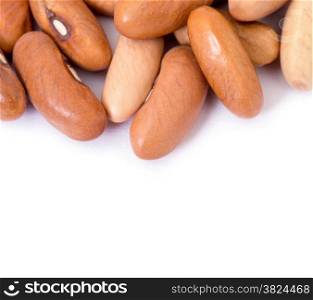 cranberry bean on white background