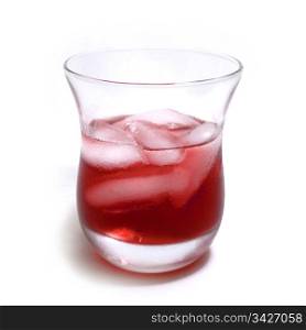 Cranberry juice on ice