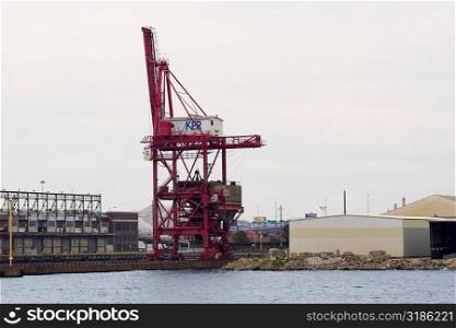 Crane at a commercial dock, Baltimore, Maryland, USA
