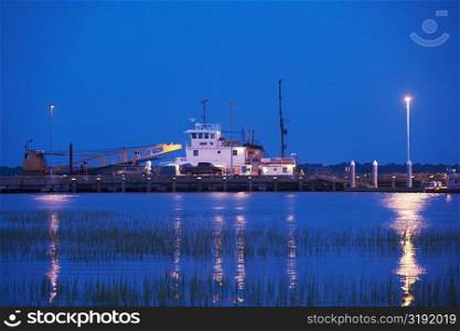Crane at a commercial dock, Charleston, South Carolina, USA