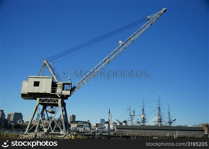 Crane on a dock, Boston Harbor, Boston, Massachusetts, USA