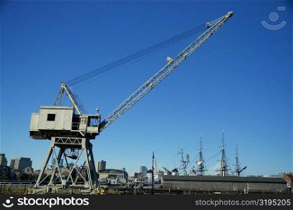 Crane on a dock, Boston Harbor, Boston, Massachusetts, USA