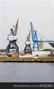 Cranes at a commercial dock, Baltimore, Maryland, USA