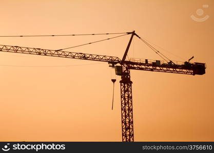 Cranes construction silhouette