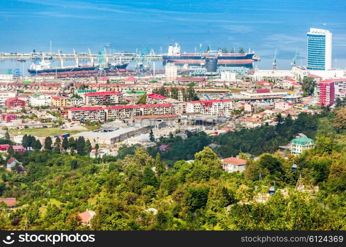 Cranes in the port of Batumi, Adjara region of Georgia