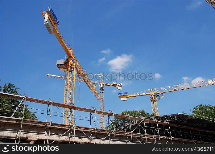 Cranes on construction site, Berlin