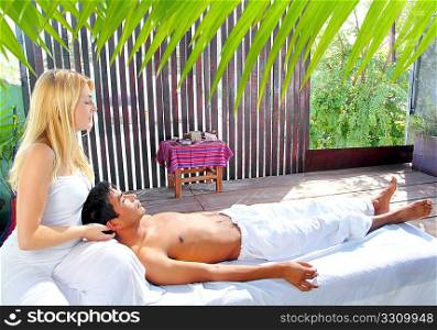 cranial sacral massage therapy in Jungle cabin tropical rainforest