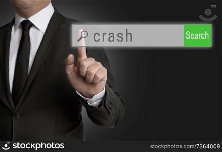 Crash internet browser is operated by businessman