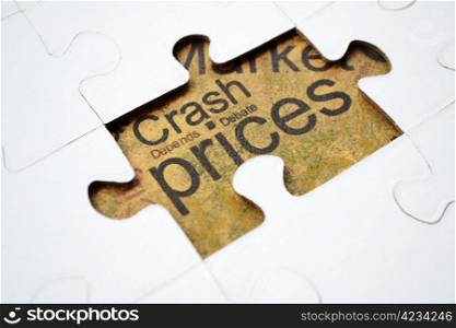Crash prices puzzle concept