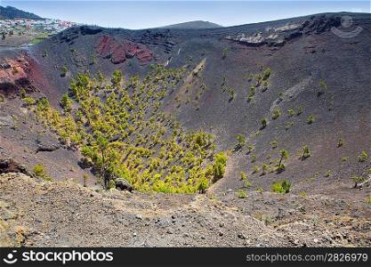 Crater in La Palma San Antonio volcano Fuencaliente at Canary islands
