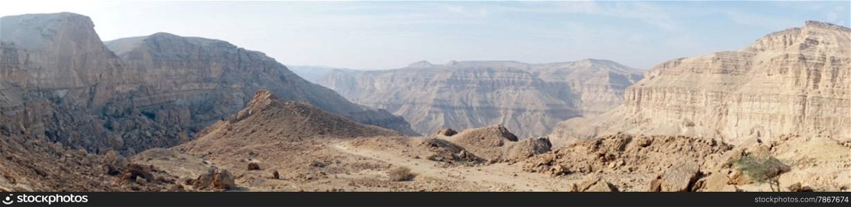 Crater Makhtesh Katan in Negev desert, Israel