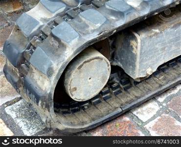 Crawler. Crawler of a crawler vehicle for road construction