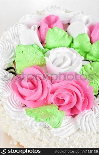 cream cake isolated on a white background