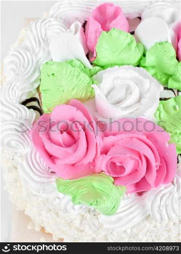 cream cake isolated on a white background
