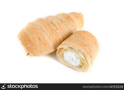Cream eclairs isolated on a white background